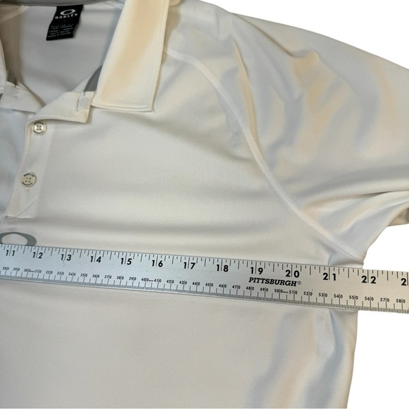 Oakley White Short Sleeve Polo Shirt Mens Size Large - Picture 4 of 5